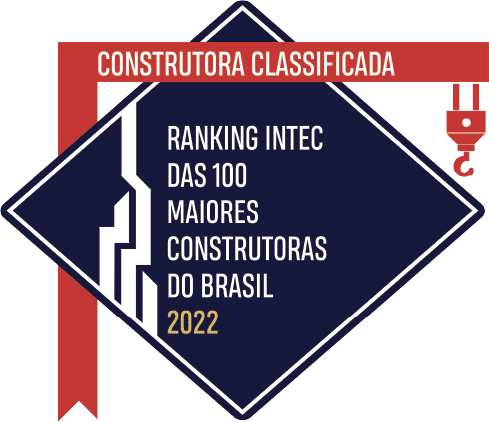Selo do ranking INTEC das 100 maiores construtoras do Brasil